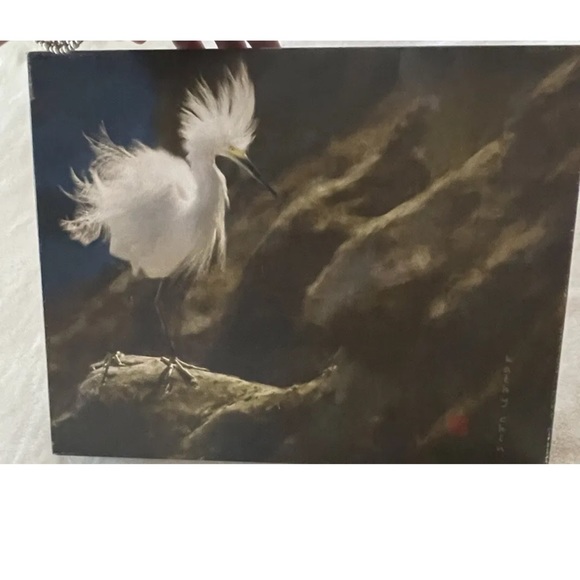 Kathy Chin Great Egret Bird Canvas Art Painting - Picture 2 of 4